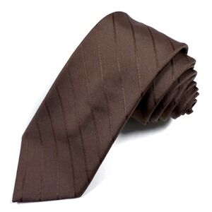 VTG Paco Rabanne Brown Striped‎ Silk Blend Necktie Luxury Formal Dress Tie W: 3"